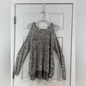 Torrid Marled Gray Off-the-Shoulder Sweater Womens Size 00